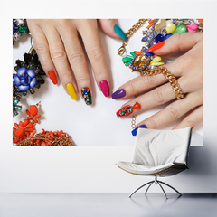 Adesivo de Parede Salão de Beleza Manicure Pedicure Unhas Mãos Painel Sala - 0014pad - Allodi