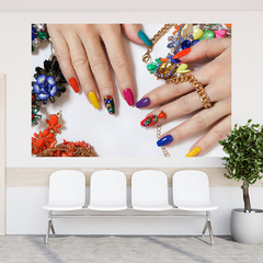 Adesivo de Parede Salão de Beleza Manicure Pedicure Unhas Mãos Painel Sala - 0014pad