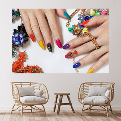 Adesivo de Parede Salão de Beleza Manicure Pedicure Unhas Mãos Painel Sala - 0014pad - loja online