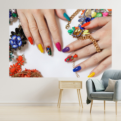 Imagem do Adesivo de Parede Salão de Beleza Manicure Pedicure Unhas Mãos Painel Sala - 0014pad