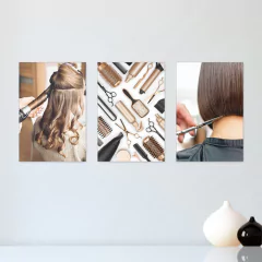 Kit 3 Placas Decorativas Salão de Beleza Cabelereiro Sala - 0015ktpl