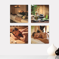 Kit 4 Placas Decorativas Spa Massagem Estética Relaxamento - 0017ktpl4