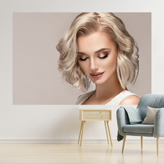 Adesivo de Parede Salão de Beleza Cabeleireiro Cabelos Painel Sala - 0018pad