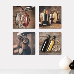 Kit 4 Placas Decorativas Vinho Wine Adega Área Gourmet - 0024ktpl4