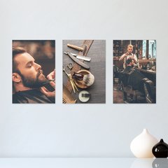 Kit 3 Placas Decorativas Barbearia Barbershop Sala - 0024ktpl