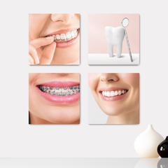 Kit 4 Placas Decorativas Odontologia Dentista Consultório - 0026ktpl4
