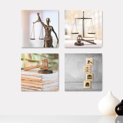 Kit 4 Placas Decorativas Direito Advocacia Escritório - 0027ktpl4