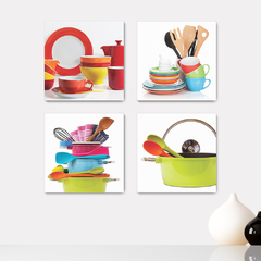 Kit 4 Placas Decorativas Cozinhar Utensílios - 0028ktpl4