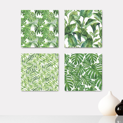 Kit 4 Placas Decorativas Folhagens Plantas - 0038ktpl4