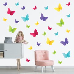 Adesivo de Parede Infantil - 45 Borboletas - Coloridas - Quarto - 003ir