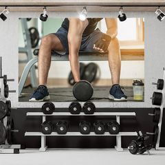 Adesivo de Parede Academia Fitness Musculação Ginástica Painel Sala - 0040pad