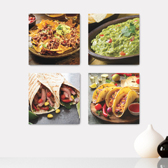 Kit 4 Placas Decorativas Restaurante Mexicano - 0042ktpl4