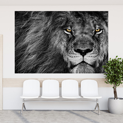 Adesivo de Parede Leão Preto Painel Sala Quarto Animais - 0044pad - loja online