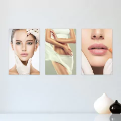 Kit 3 Placas Decorativas Estética Salão de Estética - 0045ktpl