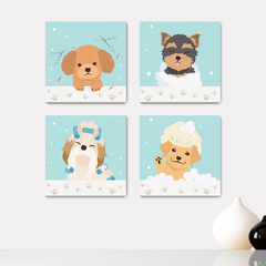 Kit 4 Placas Decorativas Pet Shop Veterinário Cachorros - 0049ktpl4