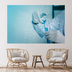 Adesivo de Parede Laboratório Clínica Médica Consultório Saúde Painel Sala - 0049pad - loja online