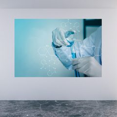 Adesivo de Parede Laboratório Clínica Médica Consultório Saúde Painel Sala - 0049pad