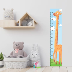 Adesivo Régua de Crescimento Infantil Safari Girafa Menino Menina Bebê - 004reg