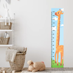 Adesivo Régua de Crescimento Infantil Safari Girafa Menino Menina Bebê - 004reg - Allodi
