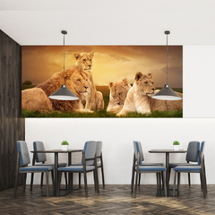 Painel Adesivo Leão Família Sala Quarto Decoração - 0059pdt - comprar online
