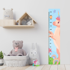 Régua de Crescimento Infantil Adesivo Unicórnio Menina Bebê - 005reg