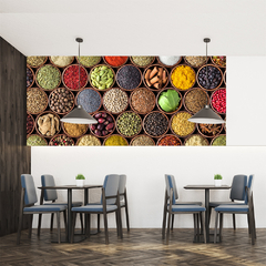 Painel Adesivo Cozinha Temperos Restaurante - 0061pdt - comprar online