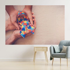 Adesivo de Parede Psicologia Autismo Consultório Saúde Infantil Painel Sala - 0062pad