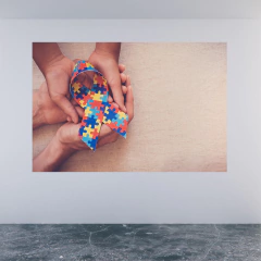 Adesivo de Parede Psicologia Autismo Consultório Saúde Infantil Painel Sala - 0062pad
