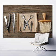 Adesivo de Parede Salão de Beleza Barbearia Barbeiro Homens Painel Sala - 0064pad - Allodi