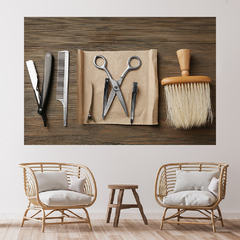 Imagem do Adesivo de Parede Salão de Beleza Barbearia Barbeiro Homens Painel Sala - 0064pad