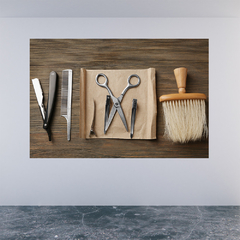 Adesivo de Parede Salão de Beleza Barbearia Barbeiro Homens Painel Sala - 0064pad