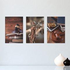 Kit 3 Placas Decorativas Direito Profissões Escritório de Advocacia Advogado Advogada - 0068ktpl