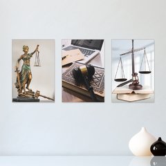 Kit 3 Placas Decorativas Direito Profissões Escritório de Advocacia Advogado Advogada - 0069ktpl