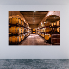 Adesivo de Parede Vinho Barril Vinícola Casa Painel Sala Cozinha - 0071pad