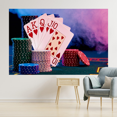 Adesivo de Parede Poker Jogos Game Salão de Jogos Painel Sala Quarto - 0081pad