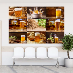 Adesivo de Parede Cerveja Restaurante Happy Hour Painel Cozinha - 0082pad - loja online
