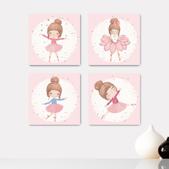 Kit 4 Placas Decorativas Bailarinas Balé Ballet Infantil - 0084ktpl4
