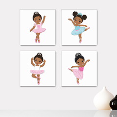 Kit 4 Placas Decorativas Bailarinas Balé Ballet Infantil - 0086ktpl4