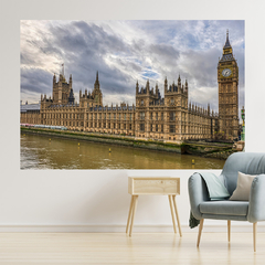 Adesivo de Parede Big Ben Londres Mundo Painel Sala Escritório Quarto - 0086pad