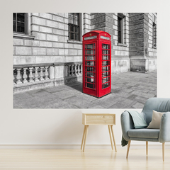 Adesivo de Parede Cabine Londres Mundo Painel Sala Escritório Quarto - 0087pad