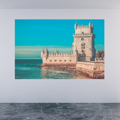 Adesivo de Parede Portugal Torre de Belém Mundo Painel Sala Escritório Quarto - 0088pad