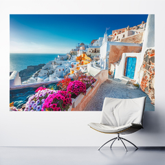 Adesivo de Parede Grécia Praia Mundo Painel Sala Escritório Quarto - 0091pad