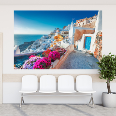 Adesivo de Parede Grécia Praia Mundo Painel Sala Escritório Quarto - 0091pad - Allodi