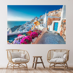 Adesivo de Parede Grécia Praia Mundo Painel Sala Escritório Quarto - 0091pad - loja online