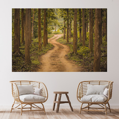 Adesivo de Parede Floresta Paisagem Natureza Painel Sala Escritório Quarto - 0095pad