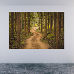 Adesivo de Parede Floresta Paisagem Natureza Painel Sala Escritório Quarto - 0095pad