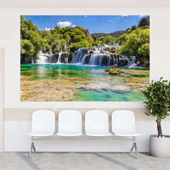 Adesivo de Parede Cachoeira Paisagem Natureza Painel Sala Escritório Quarto - 0096pad - loja online