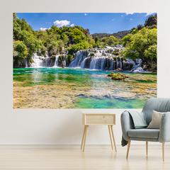 Adesivo de Parede Cachoeira Paisagem Natureza Painel Sala Escritório Quarto - 0096pad