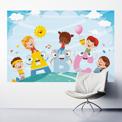 Adesivo de Parede Escola Infantil Espaço Kids Baby Brinquedoteca Painel Sala - 0103pad - Allodi