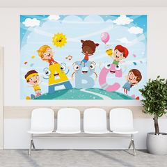 Adesivo de Parede Escola Infantil Espaço Kids Baby Brinquedoteca Painel Sala - 0103pad